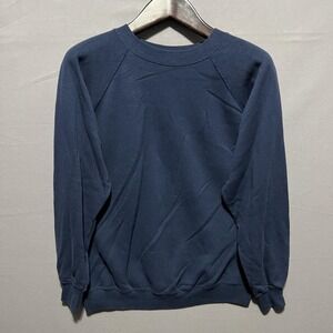 Vintage Hanes Sport Sweatshirt Mens XL Navy Blue Raglan Crewneck Made In USA